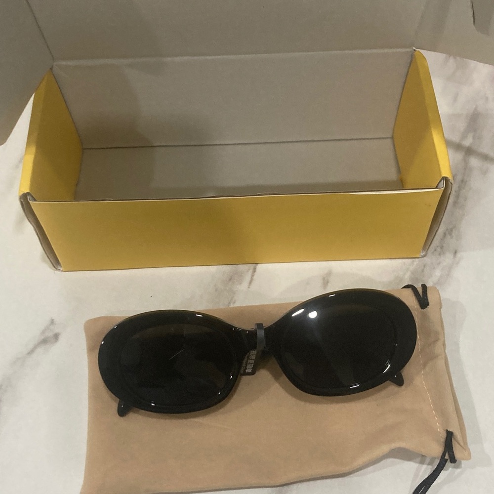 Celine Glossy Black Oval Women's Sunglasses